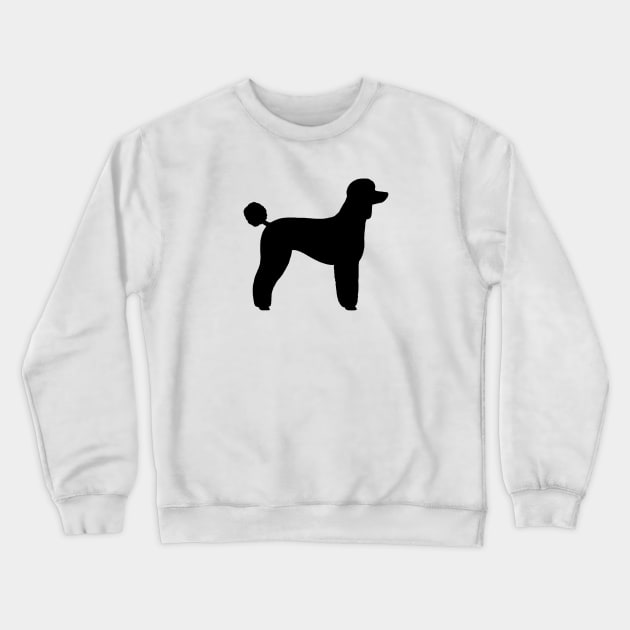 Black Standard Poodle Silhouette Crewneck Sweatshirt by Coffee Squirrel